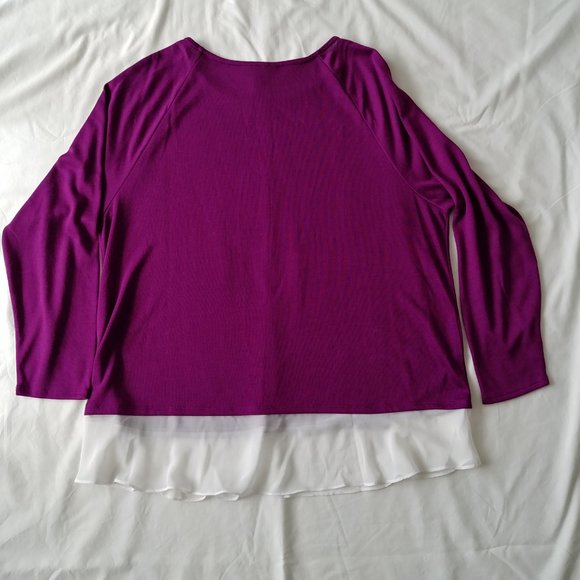 INC International Concepts Women's Faux-Layered Sweater 2X Purple - Picture 6 of 12